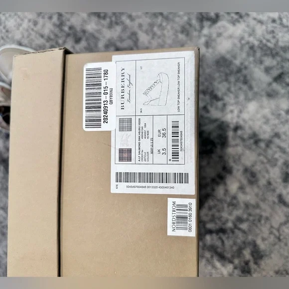 Burberry Tan and White Check Sneakers - Picture 8 of 11